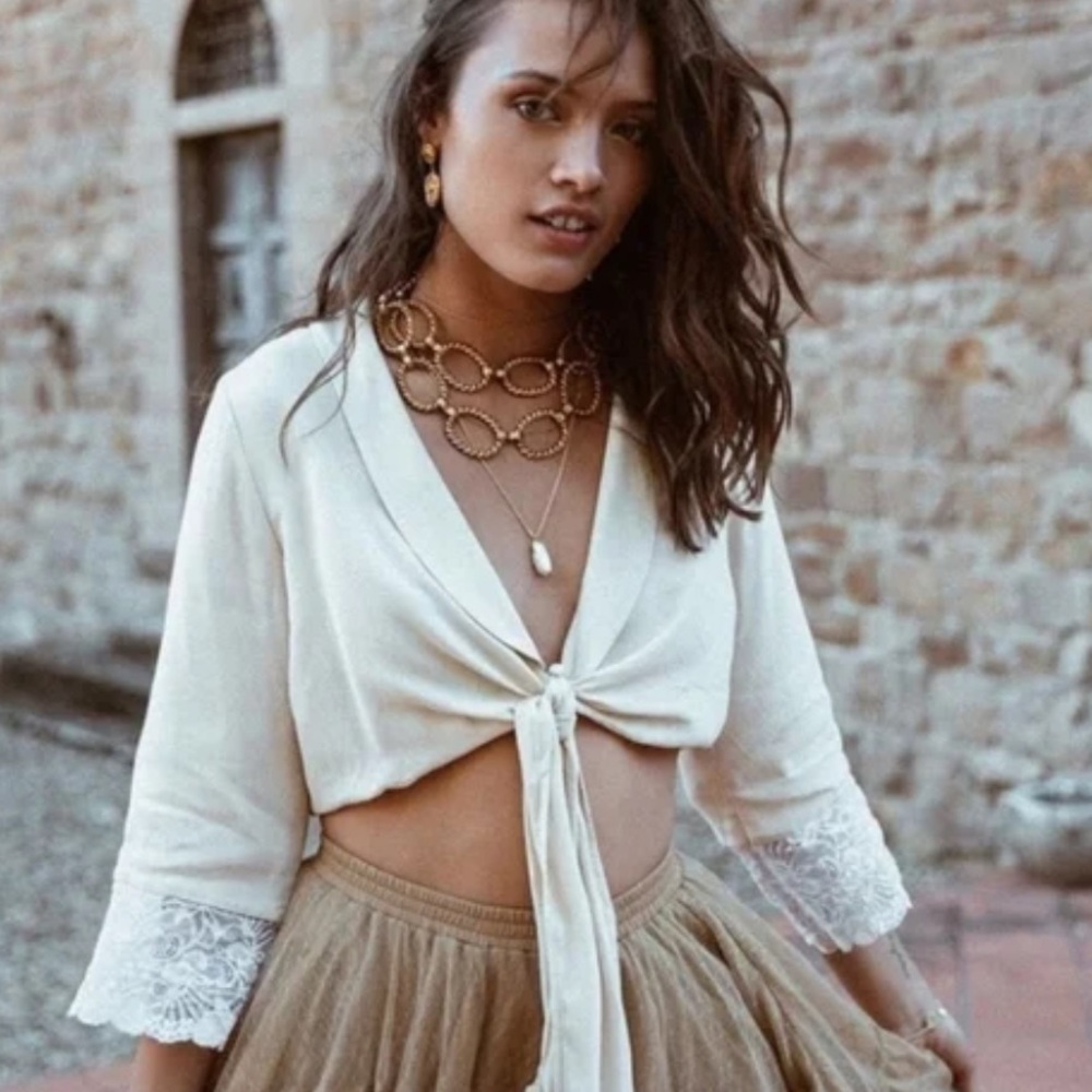 Spell And The Gypsy Campfire Cropped Lounge Blouse